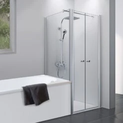 Breuer ELANA 8 Badewannenseitenwand 80 X 175 Cm Für Dreh-/Drehfalttür Sondermaß, Links