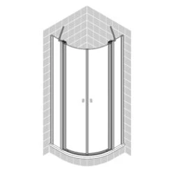 Breuer ELANA 6 Runddusche Mit Pendeltüren, 90 X 90 Cm, Radius 55 Cm