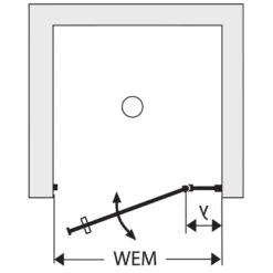 DUSCHOLUX Bella Vita 3 Pendeltür Maßanfertigung Bis 120 X 200 Cm Mit Festsegment Für Nische, Anschlag Rechts