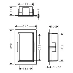 Hansgrohe XtraStoris Original Wandnischen-Einbaubox Mit Rahmen 15 X 10 X 30 Cm -Grohe Duschen Geschaft hansgrohe zubehoer duschkabinen xtrastoris wandnischen einbauboxen 5403881