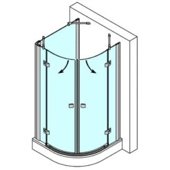 Breuer Espira Runddusche 4-teilig Mit Seitenwand Links Sondermaß, Radius 55 Cm -Grohe Duschen Geschaft hersteller breuer espira rundduschen 4 teilig 669833