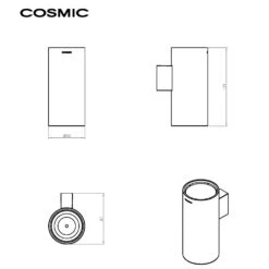 COSMIC Black & White Zahnbürstenhalter Wandmodell