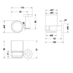 Duravit D-Code Glashalter, Glas Links -Grohe Duschen Geschaft hersteller duravit code accessoires glashalter 10875530