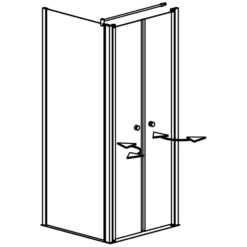 GEO Maw Flex Doppelpendeltür Rechts Mit Seitenwand, 90 X 80 Cm