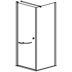 GEO Maw Flex Drehtür Links Mit Knopfgriff Und Seitenwand, 100 X 100 Cm