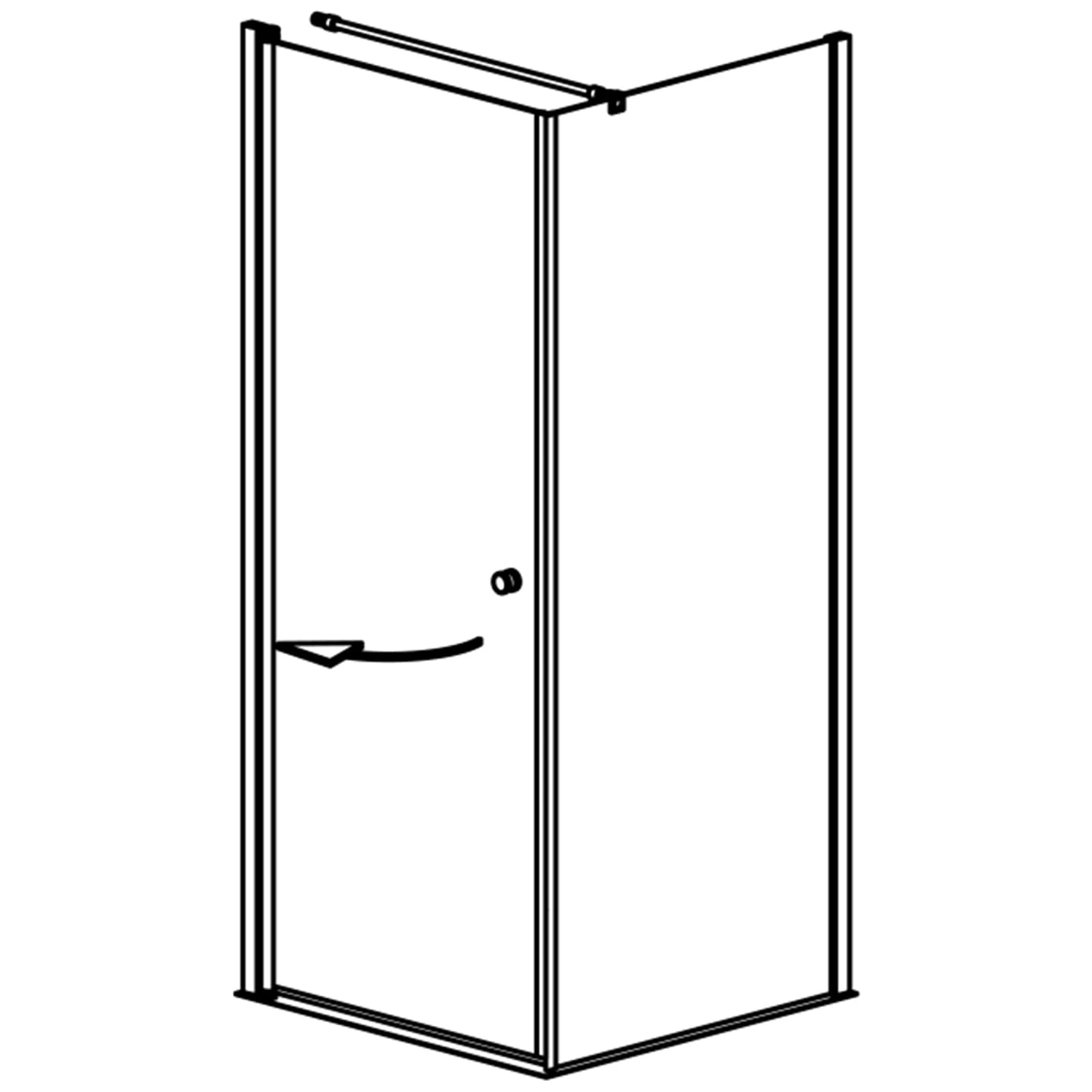 GEO Maw Flex Drehtür Links Mit Knopfgriff Und Seitenwand, 100 X 100 Cm 3 GEO Maw Flex Drehtür Links Mit Knopfgriff Und Seitenwand, 100 X 100 Cm