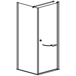 GEO Maw Flex Drehtür Rechts Mit Knopfgriff Und Seitenwand, 100 X 100 Cm