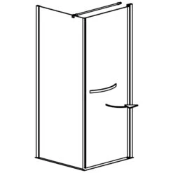 GEO Maw Flex Drehtür Rechts Mit Bogengriff Und Seitenwand, 100 X 100 Cm