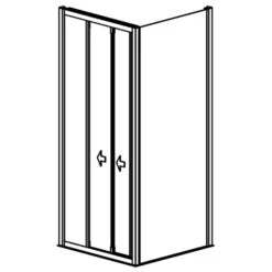 GEO Maw Flex Schiebetür Links 3-teilig Mit Seitenwand, 80 X 90 X 175 Cm