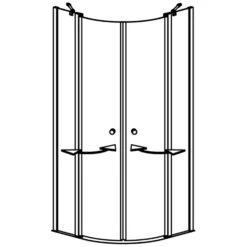 GEO Maw Flex Runddusche Mit 2 Pendeltüren, 80 X 100 Cm, R 50 Cm