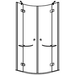 GEO Maw Flex Runddusche Mit 2 Drehtüren, 100 X 100 Cm, R 50 Cm
