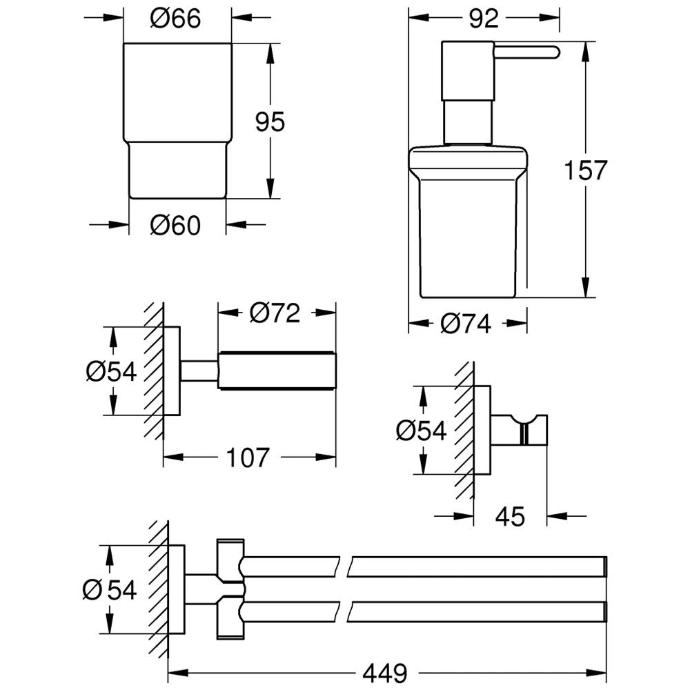 GROHE Essentials Bad-Set 4 In 1 4 GROHE Essentials Bad-Set 4 In 1 – Bild 2