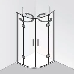HSK Aperto Runddusche Pendelbar 4-teilig 90 X 120 R -Grohe Duschen Geschaft hersteller hsk duschkabinen aperto rundduschen pendelbar 1724899