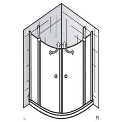 HSK Exclusiv Runddusche 4-teilig 90 X 100 X 185 Cm