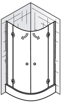 HSK Premium Classic Runddusche 4-teilig 80 X 80 X 185 Cm, R 55 Cm