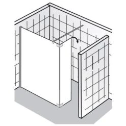 HSK Walk In Atelier Frontelement Mit Beweglichem Seitenteil,100 X 35 Cm
