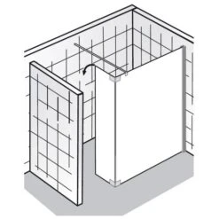HSK Walk In Atelier Frontelement Mit Beweglichem Seitenteil,120 X 35 Cm