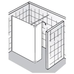 HSK Walk In Atelier Frontelement Mit Beweglichem Seitenteil, 160 X 35 Cm