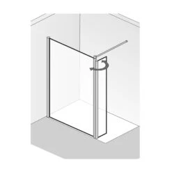 HSK Walk-In Easy 1 Frontelement 140 Cm Mit Einem Schwenkbaren Seitenteil, Anschlag Links