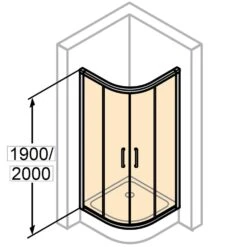 HÜPPE Classics 2 Gleittür 1/4 Kreis Mit Festteilen 80/80 X 190 Cm, R= 55 Cm, Glas Mit Anti-Plaque -Grohe Duschen Geschaft hersteller hueppe classics 2 gleittuer 1 10726238