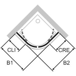 HÜPPE Classics 2 Gleittür 1/4 Kreis Mit Festteilen 90/90 X 200 Cm, R= 50 Cm, Glas Ohne Anti-Plaque -Grohe Duschen Geschaft hersteller hueppe classics 2 gleittuer 1 10726703