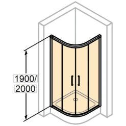 HÜPPE Classics 2 Gleittür 1/4 Kreis Mit Festteilen 100/100 X 190 Cm, R= 50 Cm, Glas Ohne Anti-Plaque 12 HÜPPE Classics 2 Gleittür 1/4 Kreis Mit Festteilen 100/100 X 190 Cm, R= 50 Cm, Glas Ohne Anti-Plaque -Grohe Duschen Geschaft hersteller hueppe classics 2 gleittuer 1 1548336