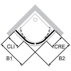 HÜPPE Classics 2 Gleittür 1/4 Kreis Mit Festteilen 80/90 X 190 Cm, R= 50 Cm, Glas Ohne Anti-Plaque -Grohe Duschen Geschaft hersteller hueppe classics 2 gleittuer 1 1548909