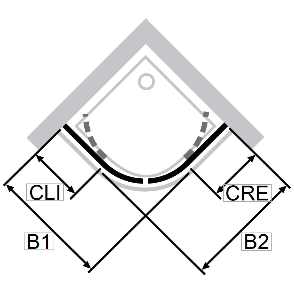 HÜPPE Classics 2 Gleittür 1/4 Kreis Mit Festteilen 100/100 X 200 Cm, R= 55 Cm, Glas Mit Anti-Plaque 7 HÜPPE Classics 2 Gleittür 1/4 Kreis Mit Festteilen 100/100 X 200 Cm, R= 55 Cm, Glas Mit Anti-Plaque – Bild 5