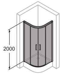 HÜPPE Classics 2 EasyEntry 1/4 Kreis Gleittür 80/80 X 200 Cm, R= 50 Cm, Glas Mit Anti-Plaque -Grohe Duschen Geschaft hersteller hueppe classics 2 gleittuer easyentry 10548365