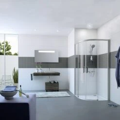 HÜPPE Classics 2 EasyEntry 1/4 Kreis Gleittür 80/80 X 200 Cm, R= 50 Cm, Glas Mit Anti-Plaque -Grohe Duschen Geschaft hersteller hueppe classics 2 gleittuer easyentry 10550921