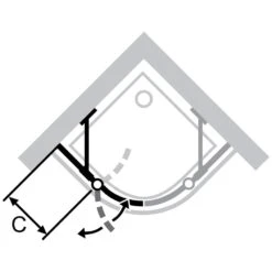 HÜPPE Classics 2 1/4 Kreis Schwingtür Mit Festteil 90 X 190 Cm, R= 50 Cm, Glas Ohne Anti-Plaque -Grohe Duschen Geschaft hersteller hueppe classics 2 schwingtuer festen 1559253