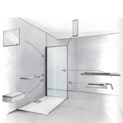 HÜPPE Select+ Walk-In Seitenwand Alleinstehend 8 Mm, 80 X 200 Cm, Mit Querbügel -Grohe Duschen Geschaft hersteller hueppe walk select seitenwand detail2 10381778
