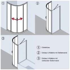 Kermi Nova 2000 Viertelkreis-Duschkabine R53 Mit Gleittüren U. Festfeldern 90x90x185 Cm
