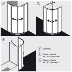 Kermi Liga Viertelkreis-Duschkabine Bodenfrei Mit Gleittüren 100 X 100 Cm, Radius 55 Cm