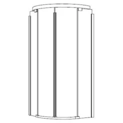 Koralle S600 VKS2 90/80 Radius 52 Viertelkreis-Duschabtrennung