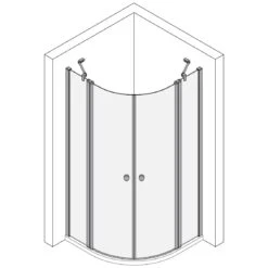 Koralle TwiggyPlus Viertelkreisdusche Mit Pendeltür Und Festelement 90 X 200 Cm, Radius 55 -Grohe Duschen Geschaft hersteller koralle duschkabinen twiggyplus viertelkreisdusche pendeltuer 2204194