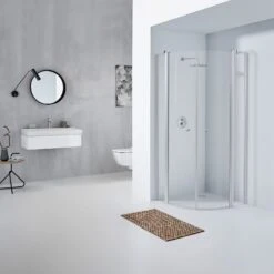 Koralle TwiggyPlus Viertelkreisdusche Mit Pendeltür Und Festelement 100 X 185 Cm, Radius 52 -Grohe Duschen Geschaft hersteller koralle duschkabinen twiggyplus viertelkreisdusche pendeltuer 2204488
