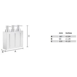 Seifenspender Eckig, 3-fach