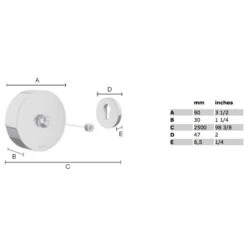 Smedbo Outline Wäscheleine, Aufrollbar