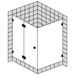 Sprinz Fortuna Tür Mit Seitenwand Rahmenlos Bis 100 X 100 X 200 Cm Anschlag Links