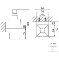 Steinberg Serie 420 Wand Seifenhalter Mit Glas, Schwarz