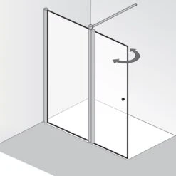 HSK Walk-In Easy 2 Frontelement 70 Cm Mit Schwenkbaren Seitenteil, Anschlag Links