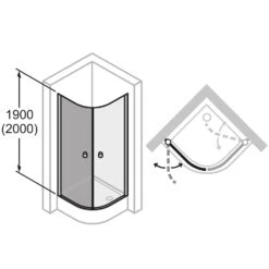 HÜPPE 501 Design Pure 1/4 Kreis Schwingtür 1-flügelig, 100 X 190 Cm, Radius 55 Cm, Glas Mit Anti-Plaque -Grohe Duschen Geschaft hueppe 501 design pure 4 kreis 10149644