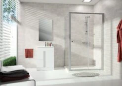 HÜPPE Alpha 2 Teilgerahmt 4-Eck Gleittür 1-teilig Mit Festem Segment, 100 X 200 Cm, Glas Mit Anti-Plaque -Grohe Duschen Geschaft hueppe alpha 2 gleittuer 1 teilig 9328982