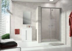 HÜPPE Alpha 2 Vollgerahmt 4-Eck Gleittür 1-teilig Mit Festem Segment, 100-180 X 120-200 Cm, Kunstglas -Grohe Duschen Geschaft hueppe alpha 2 gleittuer 1 teilig 9331097