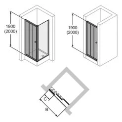 HÜPPE Alpha 2 Teilgerahmt 4-Eck Gleittür 2-teilig Mit Festem Segment, 78 X 190 Cm, Glas Mit Anti-Plaque -Grohe Duschen Geschaft hueppe alpha 2 gleittuer teilig mit 9334529