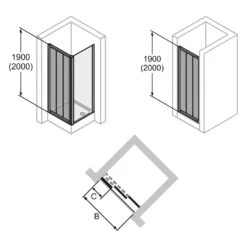 HÜPPE Alpha 2 Vollgerahmt 4-Eck Gleittür 2-teilig Mit Festem Segment, 78 X 190 Cm, Kunstglas -Grohe Duschen Geschaft hueppe alpha 2 gleittuer teilig mit 9337343