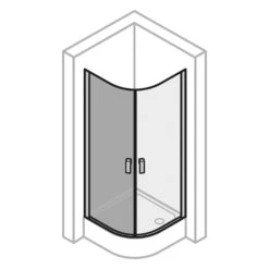 HÜPPE Design Pure 1/4 Kreis Schwingtür 90 X 200 Cm, R= 50 Cm, Glas Ohne Anti-Plaque -Grohe Duschen Geschaft hueppe design pure teilgerahmt schwingtuer 1 8846537