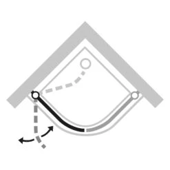 HÜPPE Design Pure 1/4 Kreis Schwingtür 90 X 190 Cm, R= 50 Cm, Glas Mit Anti-Plaque -Grohe Duschen Geschaft hueppe design pure teilgerahmt schwingtuer 1 8877641