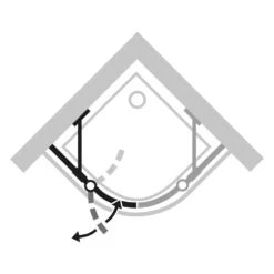 HÜPPE Design Pure 1/4 Kreis Schwingtür Mit Festem Segment 90 X 190 Cm, R= 50 Cm, Glas Mit Anti-Plaque -Grohe Duschen Geschaft hueppe design pure teilgerahmt schwingtuer 1 8878721